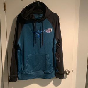 Black dark teal hoodie large can fit xl